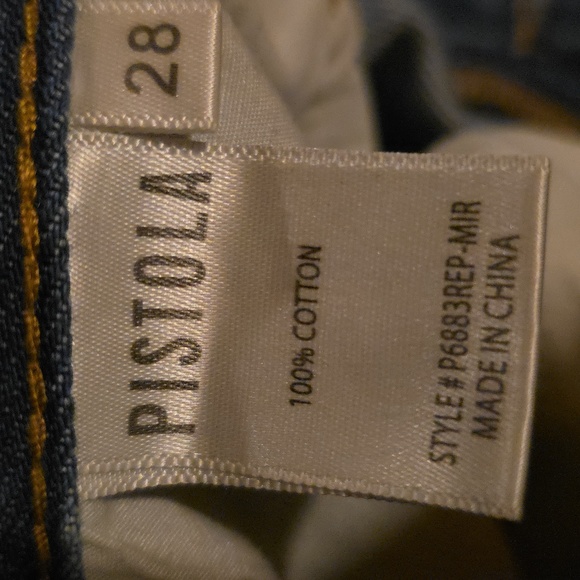 Pistola Button Fly Midrise Denim Jeans Worn Style Size 28 - Picture 16 of 16